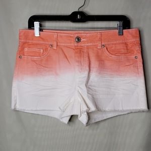 ❗NWT❗Women's tangerine/white denim shorts
